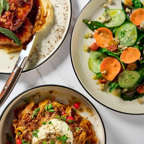 Emma's Creekside Farm: True Farm to Table at Rosen Shingle Creek 5 Three beautiful dishes of food from Cala Bella garnished with fresh herbs and vegetables grown in Emma's Creekside Farm.