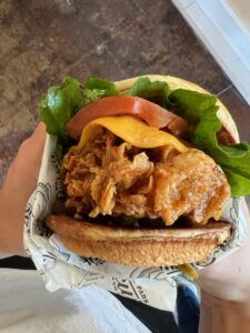 Food Halls in Orlando -Vegan Chicken Sandwich at East End Market