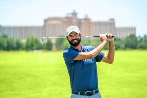 Man playing golf